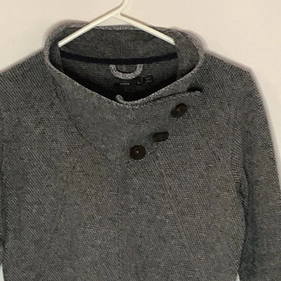 Prana grey wool blend long sleeve sweater with wide neck with buttons Size M - Picture 2 of 10